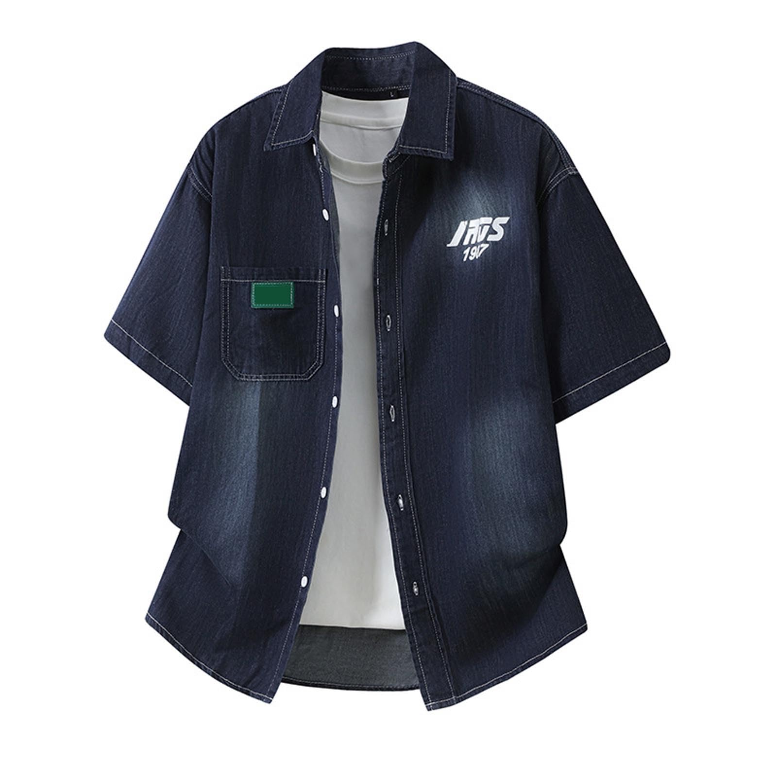 Camisa de ocio vaquera con cuello de solapa y tejido resistente 5