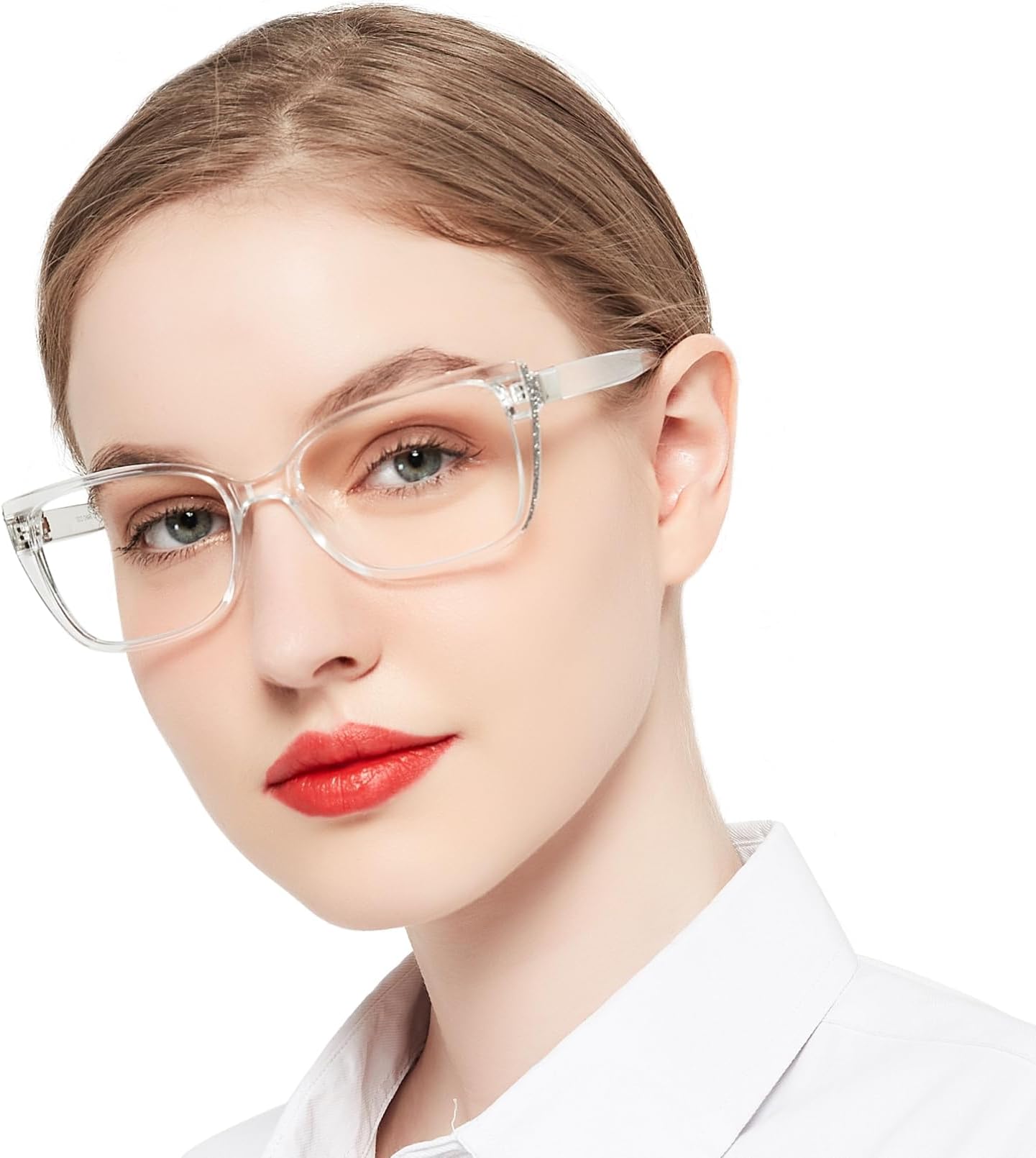 OCCI CHIARI Modern Big Frame Reading Glasses for Women Square Readers(Clear 2.5x) 1.0 1.25 1.5 1.75 2.0 2.25 2.5 2.75 3.0 3.5 4.0 5.0 6.0