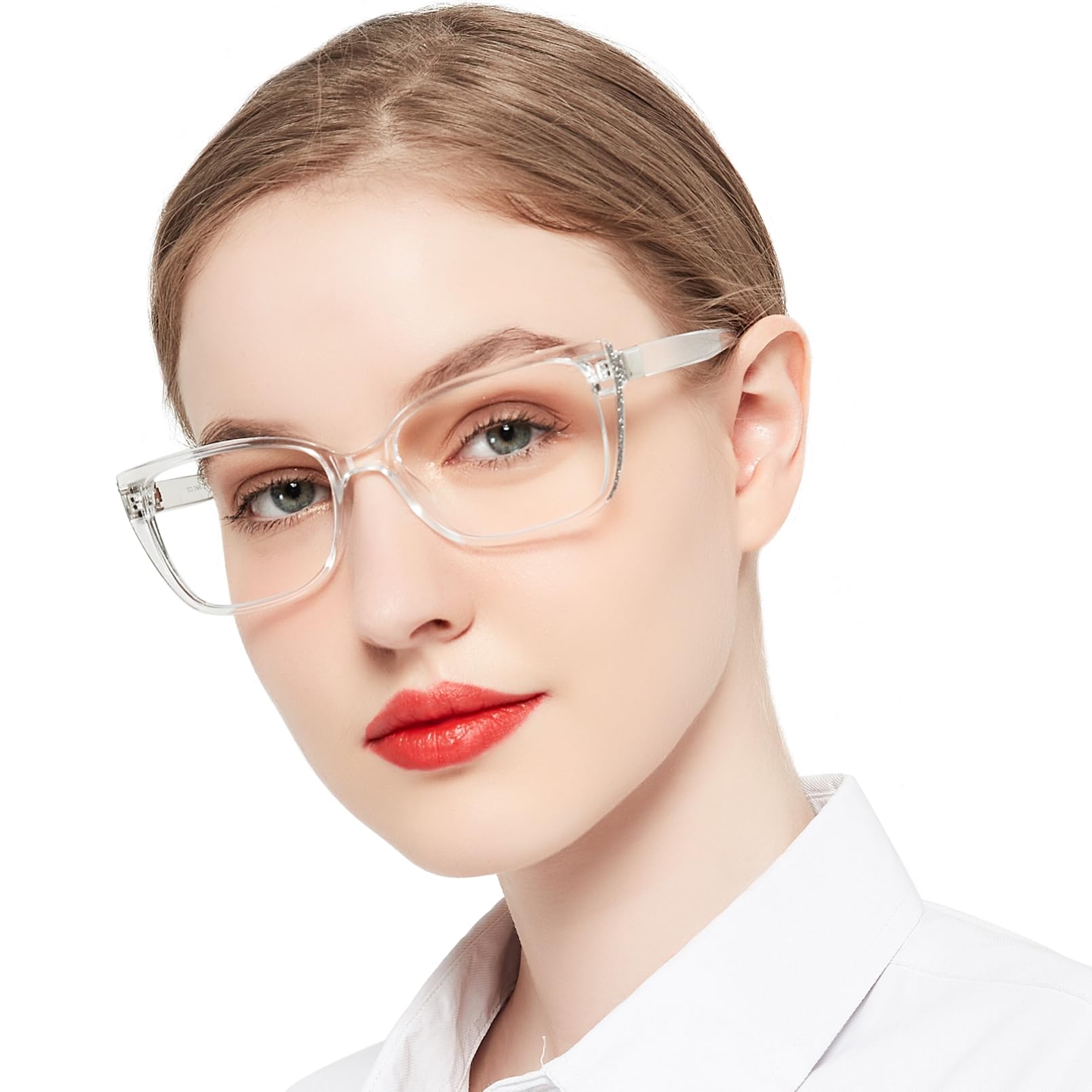 OCCI CHIARI Modern Big Frame Reading Glasses for Women Square Readers(Clear 2.5x) 1.0 1.25 1.5 1.75 2.0 2.25 2.5 2.75 3.0 3.5 4.0 5.0 6.0