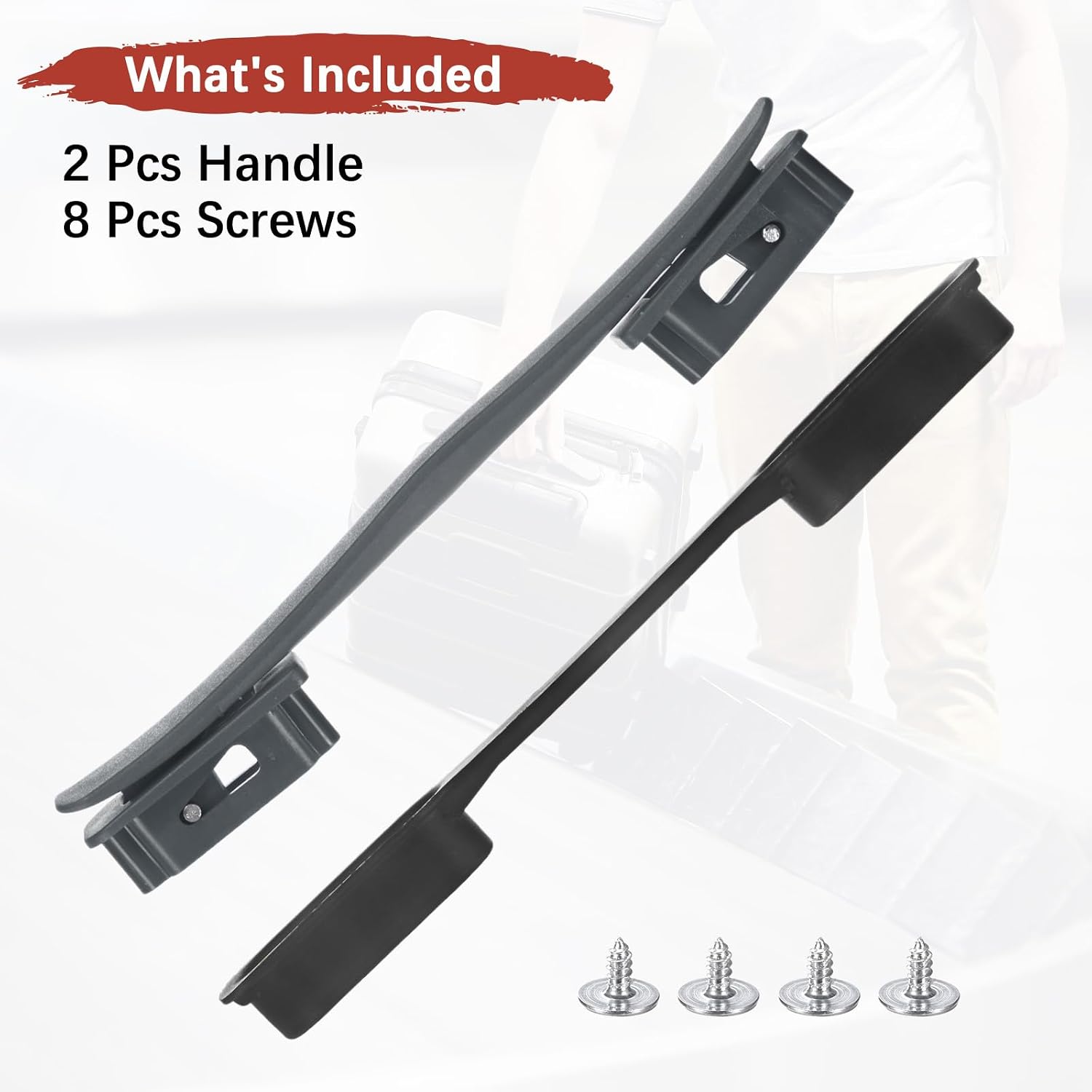Luggage Replacement Handle [2PCS] -Plastic Handle Grip Carry Strap with Screws for Suitcase & Luggage & Box Case - [New Grey-8.5IN] Flexible Strap Grip Repair Parts image 4