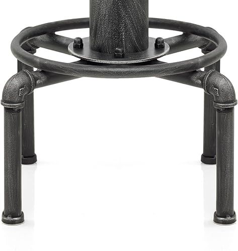 Miniatura 6 de Topower Juego de 3 piezas de bar de pub vintage, mesa redonda industrial y taburetes para 2, mesa de pub y taburetes de altura ajustable a juego con