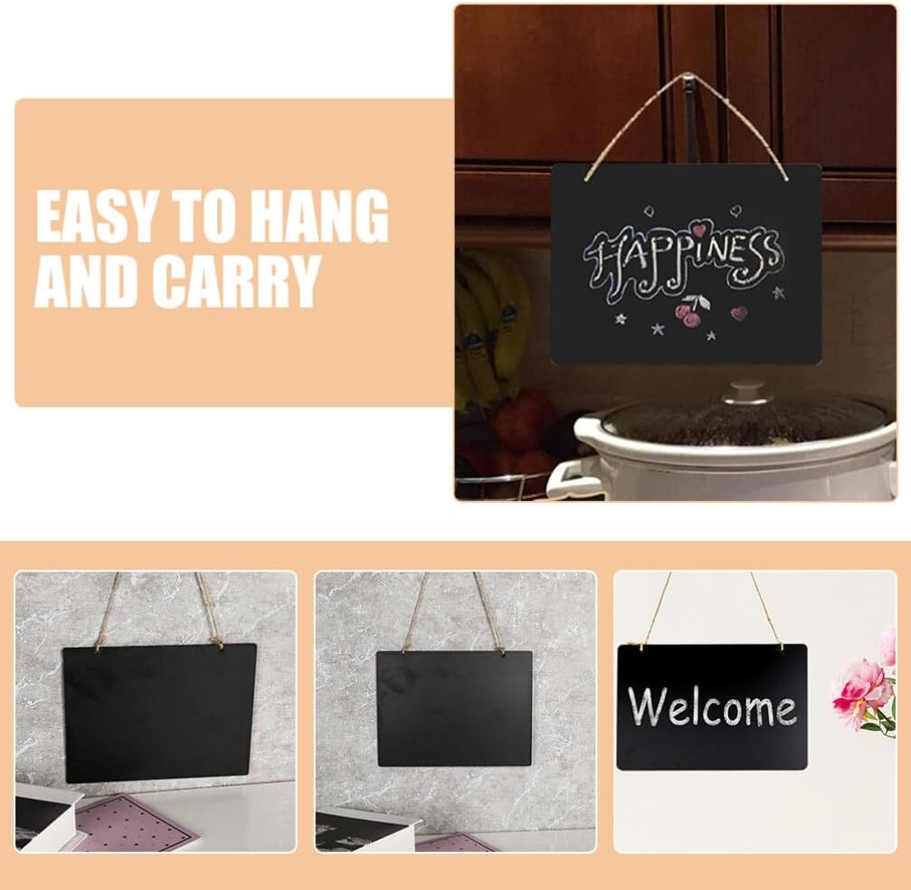 Hanging Chalkboard Sign 8pcs Wooden Price Tag Boards Wood Message Board Set
