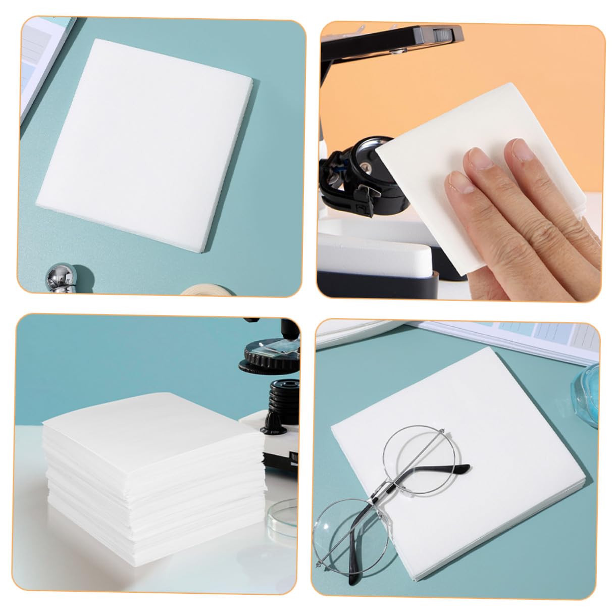 Healvian 1200pezzi Salviette Pulizia Lenti Occhiali Microscopi Fotocamere Carta Morbida Pulizia Schermi Dispositivi Elettronici Asciutte Pratiche Multifunzionali