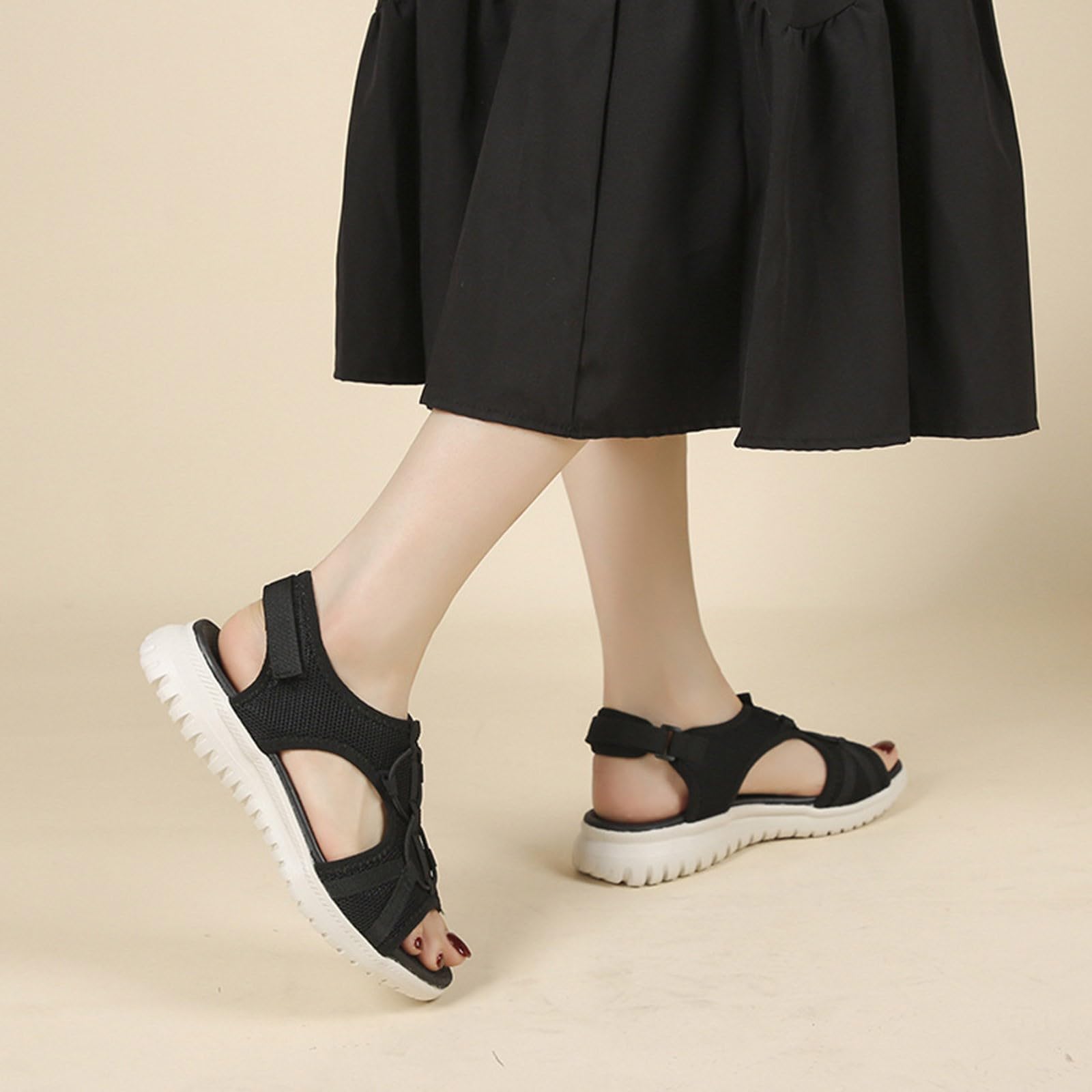Generico Sandali Donna Sandali Comode Senza Tacco Punta Apertaestive Antiscivolo Scarpe Comode Donna Leggeri Chic Casual Sandalo Elegante Per Viaggio