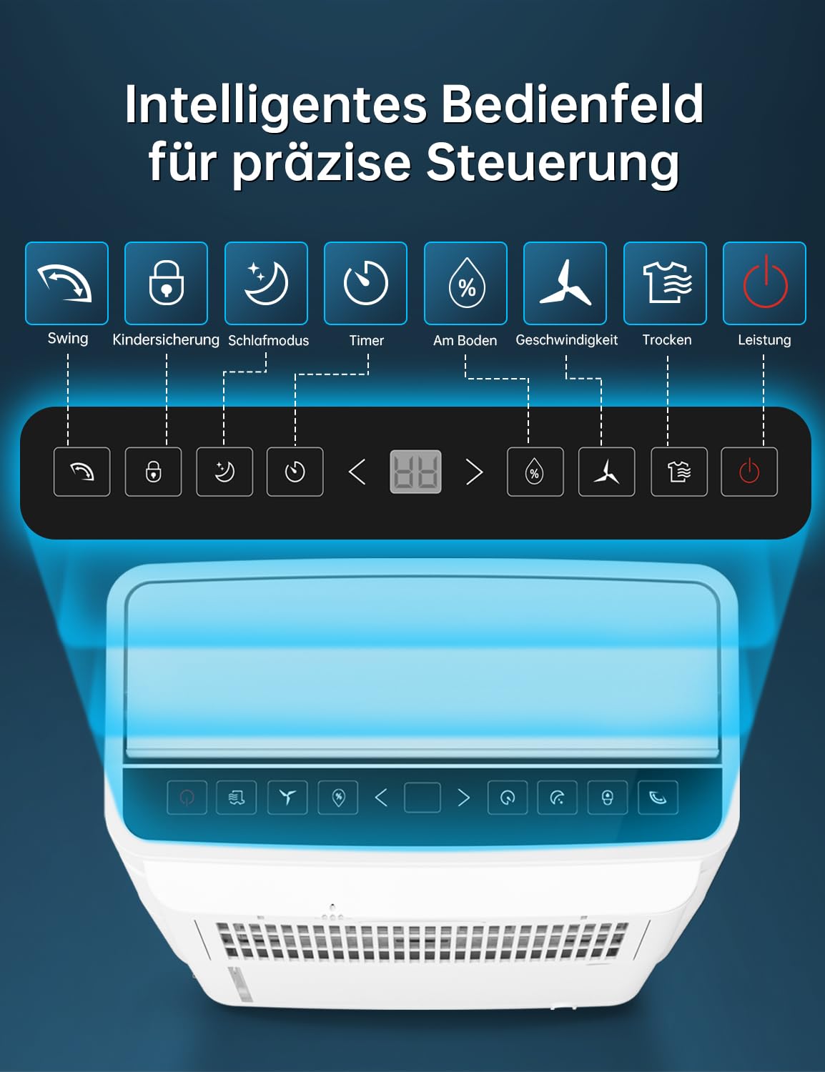 Luftentfeuchter elektrisch 20L, Entfeuchter elektrisch für Keller, Raumentfeuchter elektrisch 39dB für Räume bis zu 150m³/50m², mit Timer, und 1M Ablaufschlauch, 10 J. Gar. (20L Luftentfeuchter)