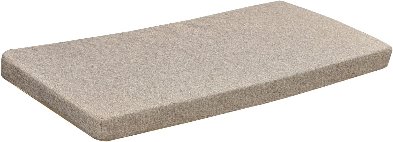 Bay Window Seat Cushions Indoor Furniture Non Slip Washable Custon Size Bench Cushion with Zipper 60x14 Inch, Khaki