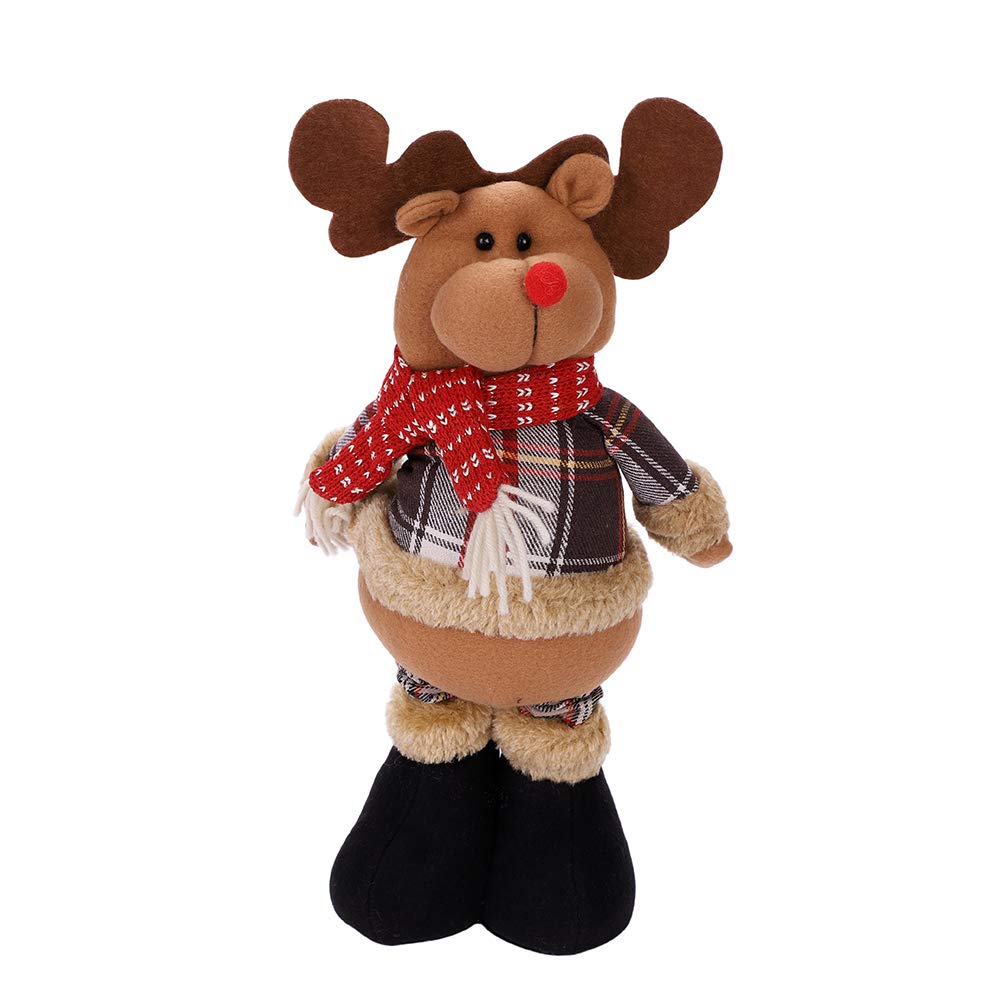 Xinchia Elk Large Christmas Doll Figurine 20'' Adjustable Telescopic Christmas Figures Decorations Standing Dolls Santa Claus Figurine Snowman Doll Ornaments With Telescopic Legs Winter Table Decor