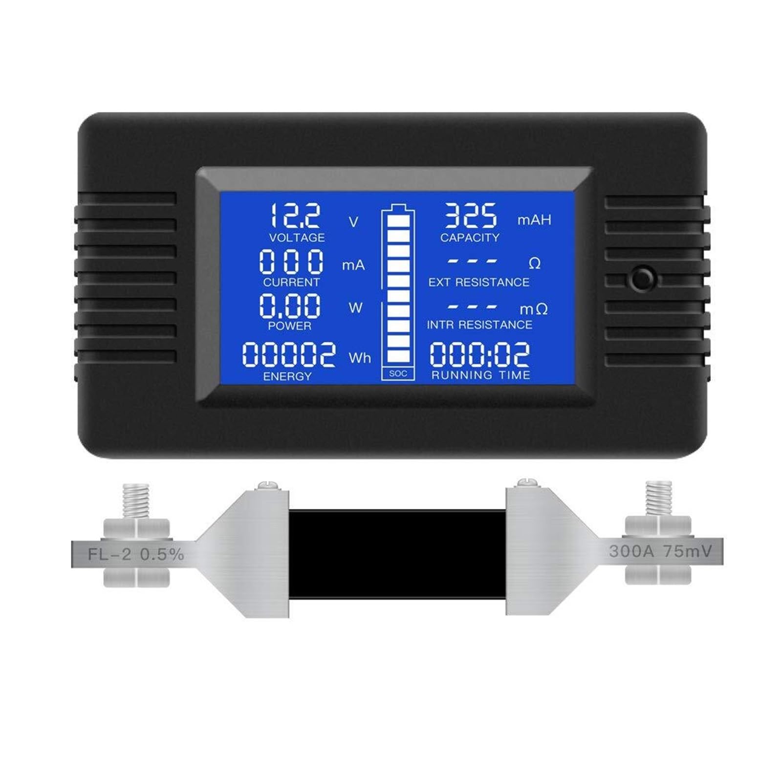 Testeur de Batterie de Voiture DC 200V 300A Voltmètre Ampèremètre Testeur De Batterie De Voiture Capacité Résistance Électricité Tension Mètre Moniteur Précision et sécurité extrêmes