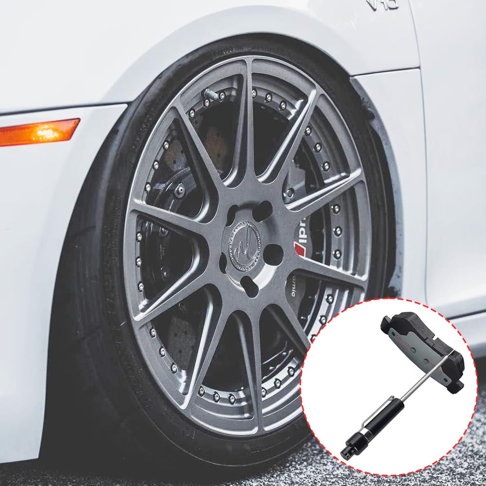 Misuratore di Spessore delle Pastiglie,Strumento Misurazione del Calibro Pastiglie Freni Strumento Penna Rilevamento Automatici Auto Accessori per Categoria con Piastra Base Spessa Blocco