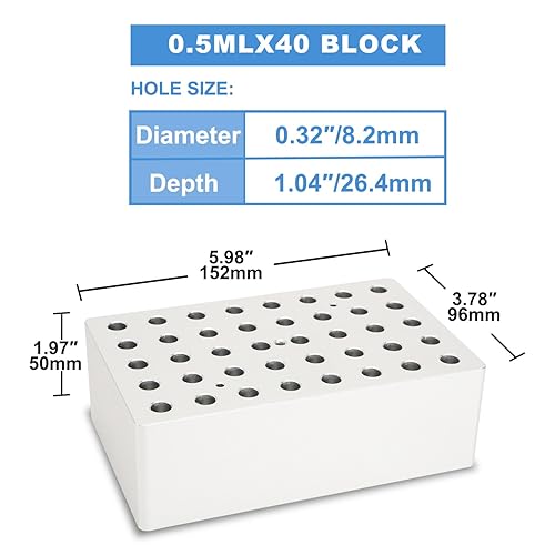 Miniatura 8 de ONiLAB 5/15mLx28 Tubos de centrífuga Capacidad Bloque de calefacción de baño seco de aluminio científico para incubadora de baño seco digital