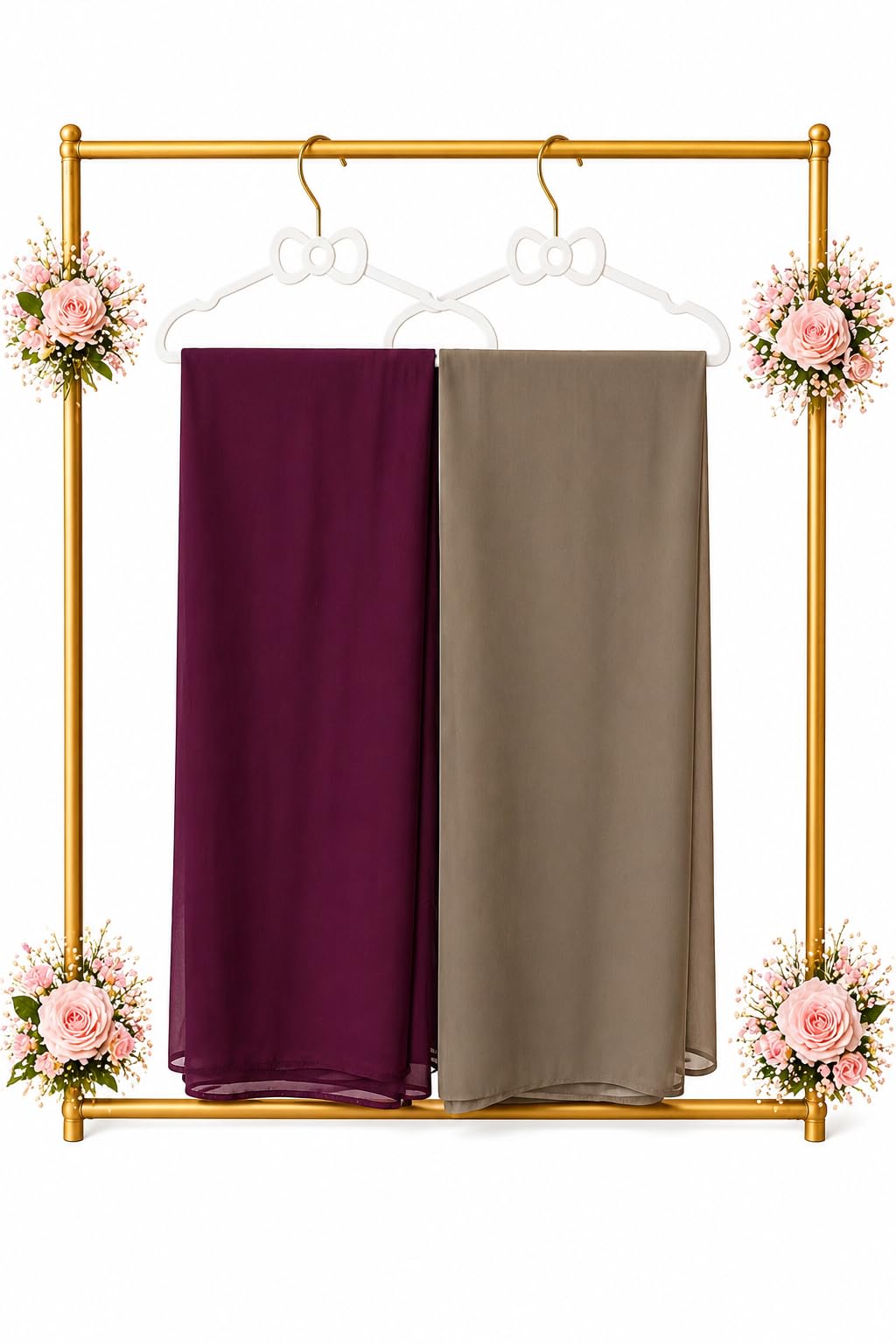 Chiffon Hijab for Women Soft Lightweight Dupatta Shawl | Breathable Daily Wear Head Scarf | Long Islamic Hijab (Solid Colors)-(pack of 2)-picture-21