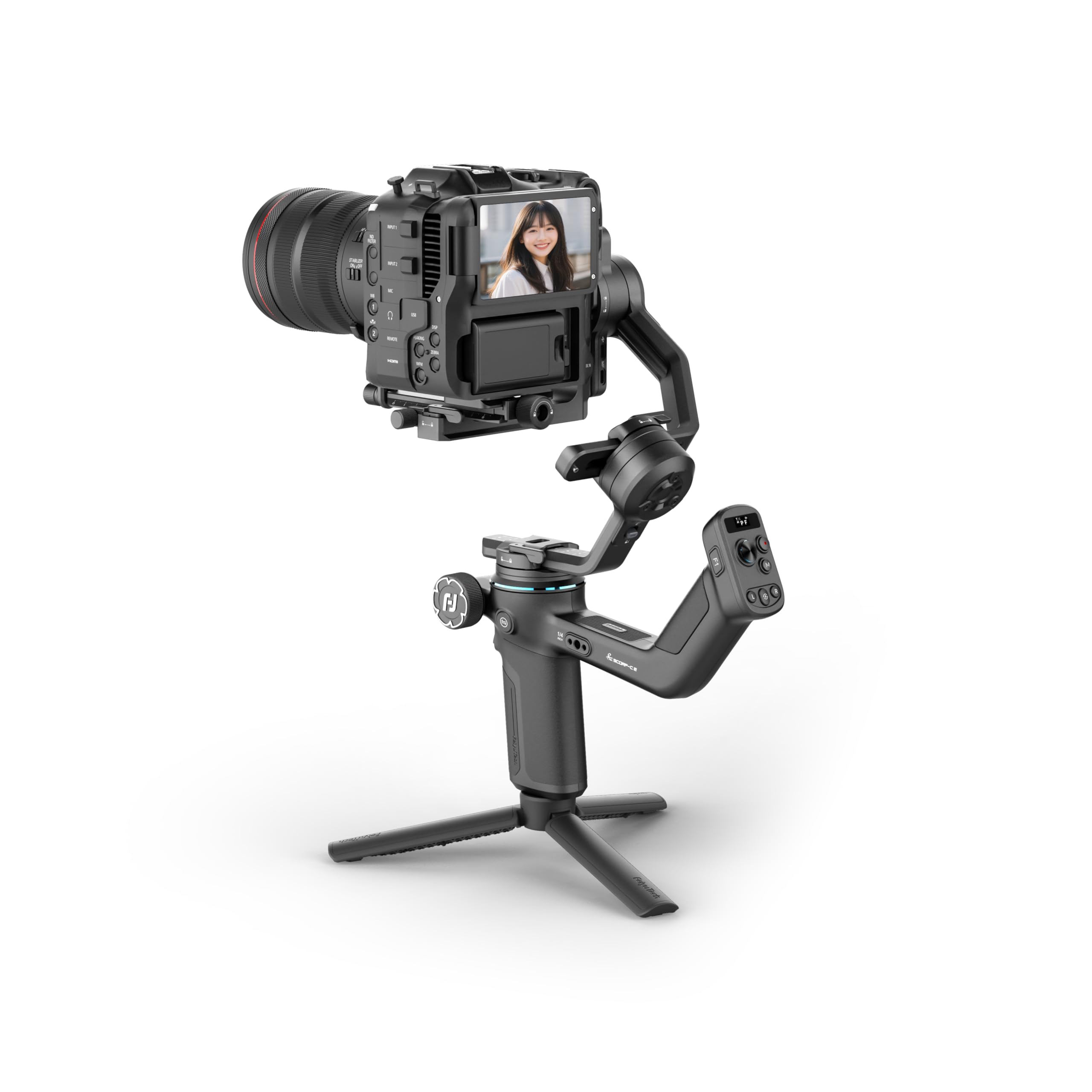 FeiyuTech SCORP-C2 Gimbal Stabilizer DSLR and Mirrorless Camera, Camera Gimbal with Built-in AI Tracking, Native Vertical Shooting, 3.5kg/7.72lbs Payload for Canon/Sony/Panasonic/Nikon/Fujifilm