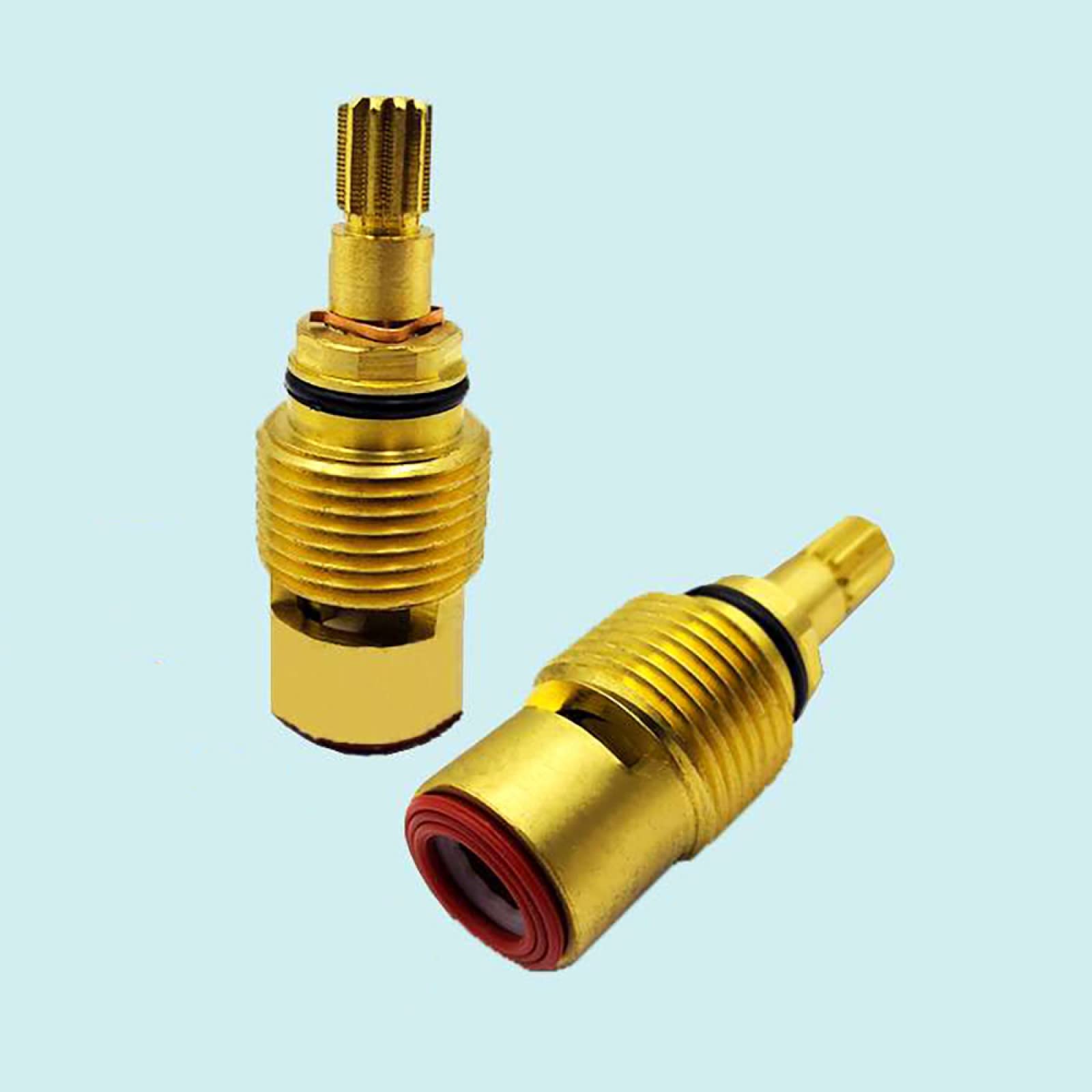 Ouhbndeaz 2 Faucet Cartridge Replacement Tap Cartridges Replacement Brass Ceramic Stem Disc Cartridge Faucet Valve Quarter Turn Inner 1(2)