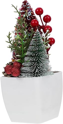 NOLITOY 2pcs Navidad Simulación Planta en maceta Mini Piñas artificiales en maceta Navidad Plantas en maceta Navidad