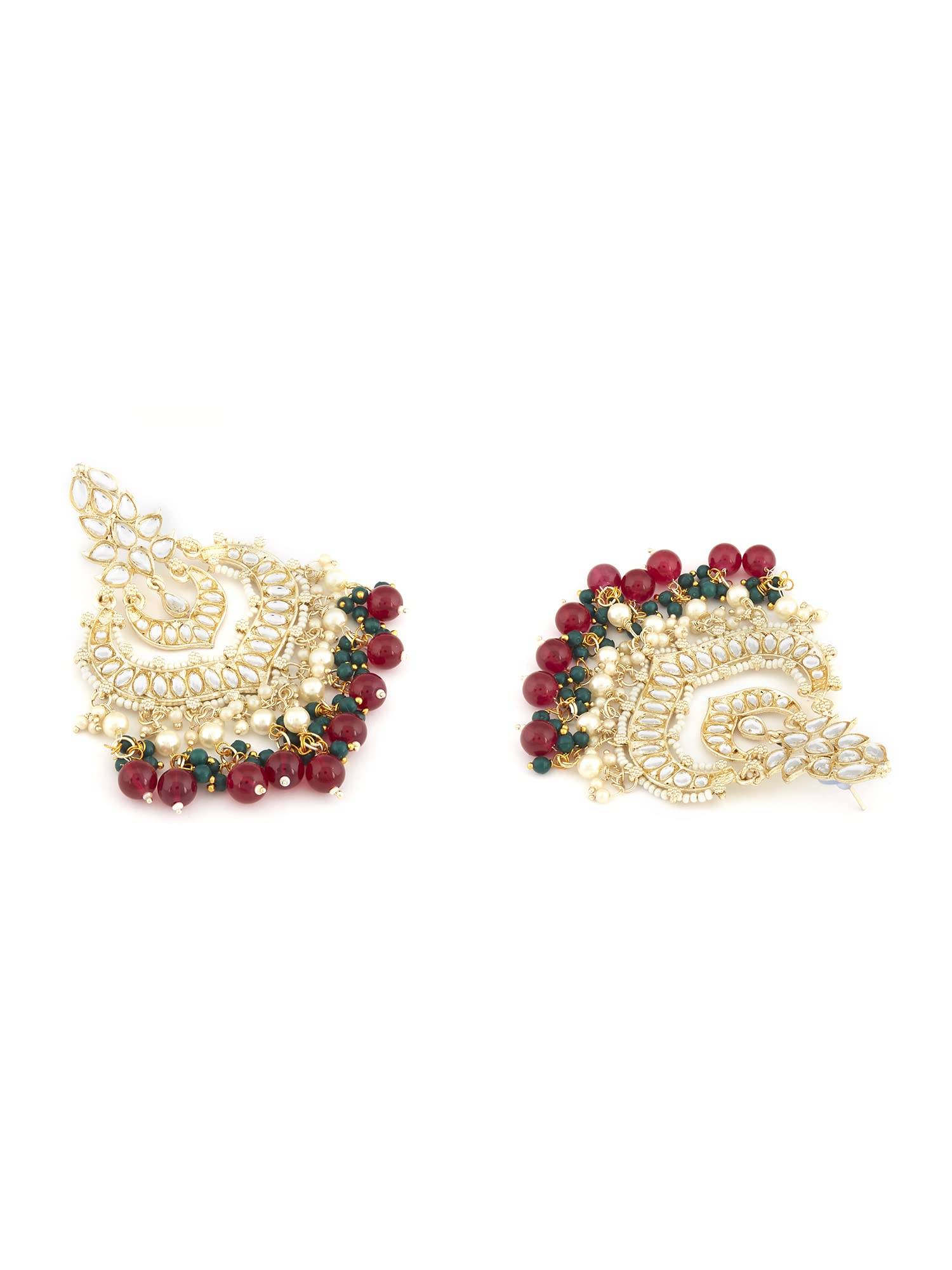 Kundan Beads Layered Dangle Earrings for Women