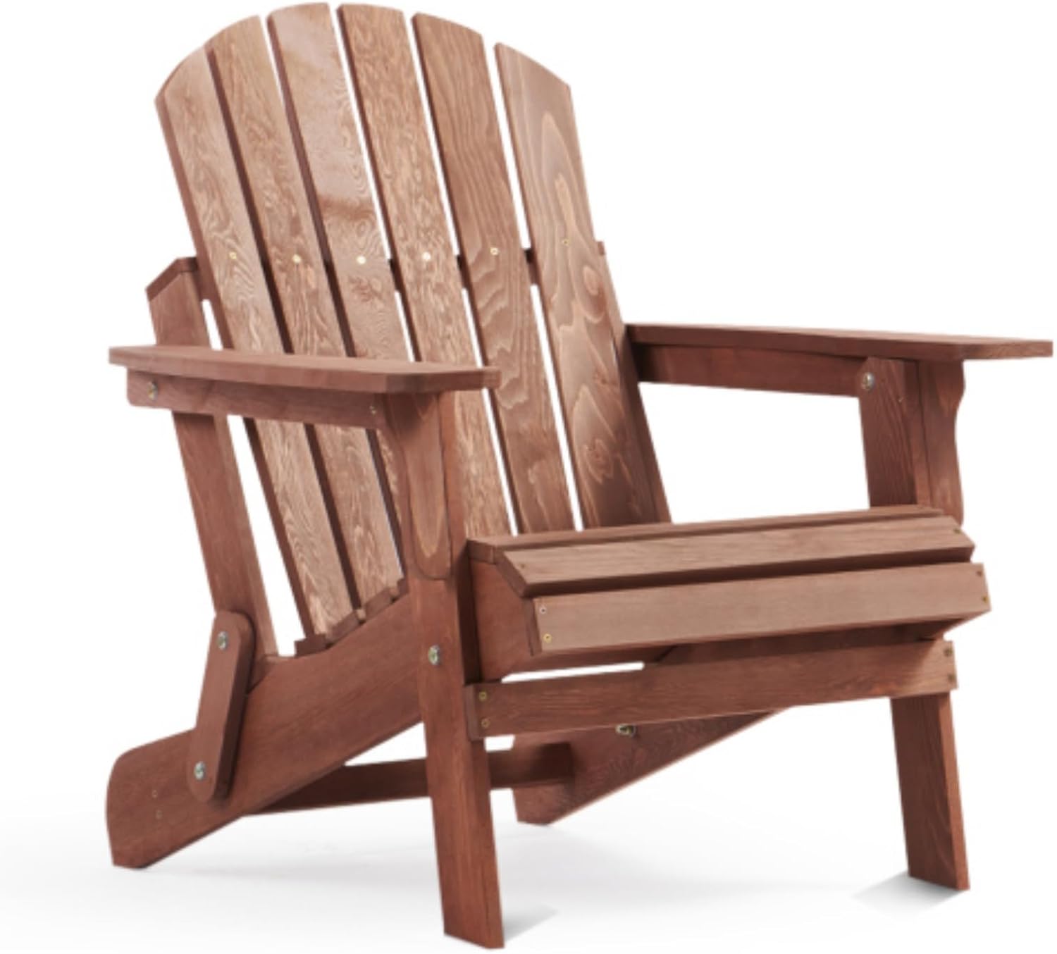 Oversized Wooden Chair, Patio Chair, Lounge Chair, Outdoor Folding Adirondack Chair with Pre-Installed Back and Seat for Garden, Backyard, Porch, Pool, Deck