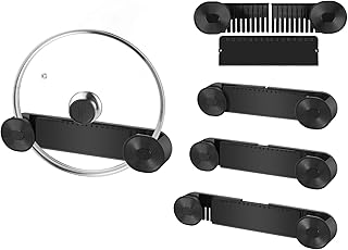 New Upgrade 4 Pack Adjustable Pot Lid Holder, Lid Organizer Fits 6