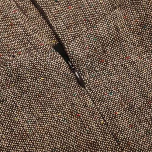 Image of IDEALSANXUN Women's Fall Winter High Waisted Wool Plaid A-line Long Skirt