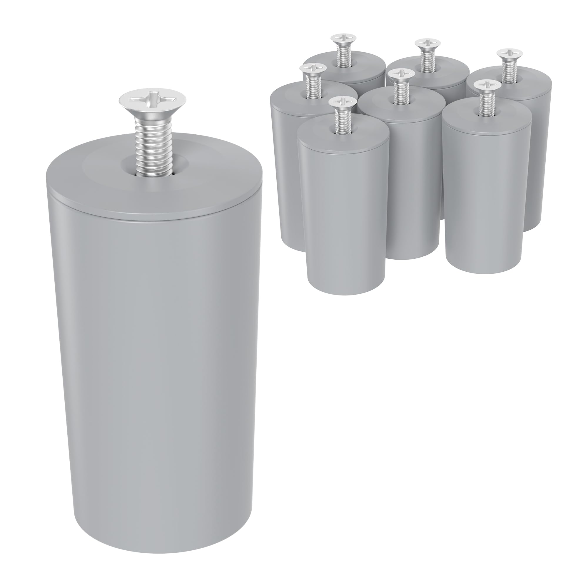 ECENCE Tappi paracolpi d'arresto per tapparelle, Set da 8 di 40mm incl. viti - Tappi d'arresto - Protezione completa delle tapparelle avvolgibili, Grigio