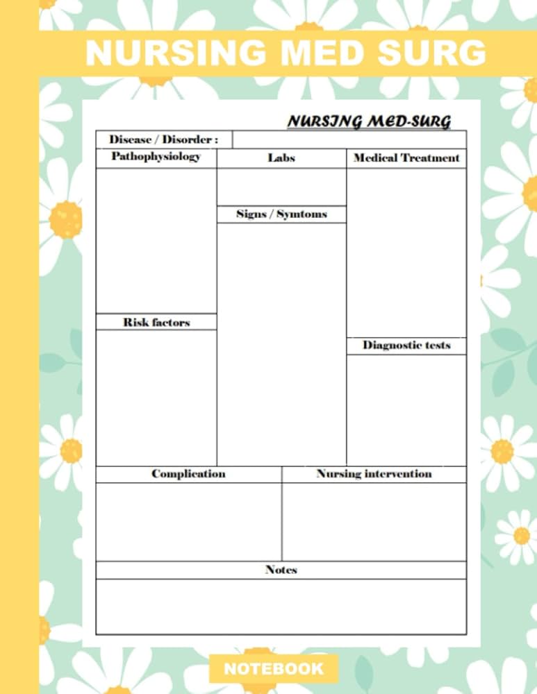 nursing-med-surg-blank-template-notebook-perfect-med-surg-blank-template-study-guide-for-nursing-students-uc-mansar-amazon-com-books for Free Printable Nursing Study Template NURSING MED SURG BLANK TEMPLATE NOTEBOOK: PERFECT MED SURG BLANK TEMPLATE & STUDY GUIDE FOR NURSING STUDENTS: uc, Mansar: Amazon.com: Books for Free Printable Nursing Study Template