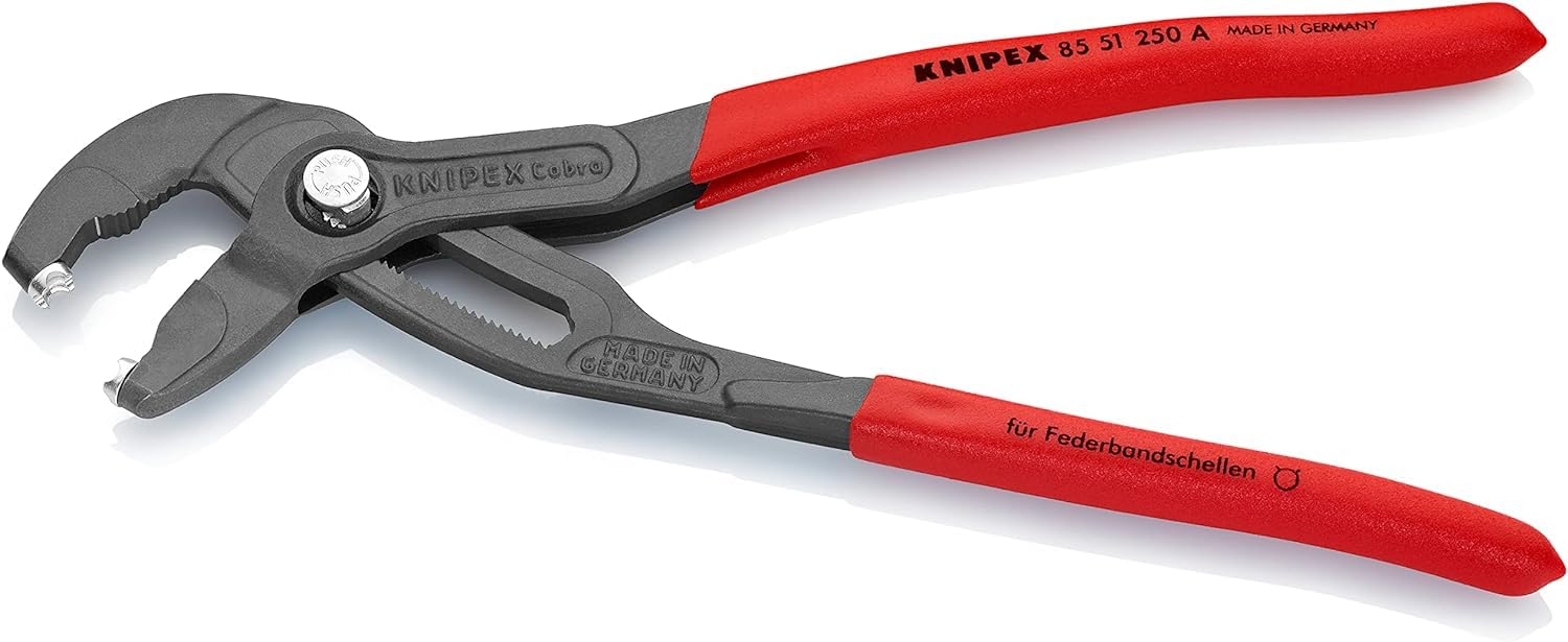 KNIPEX Pinza per fascette elastiche rivestiti in resina, 85 51 250 A | sintetica antiscivolo 250 mm