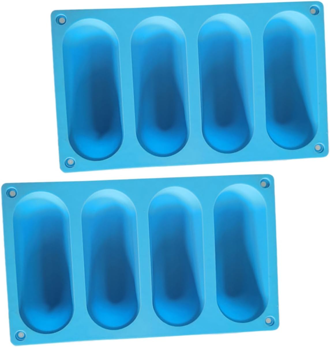 COLLBATH 2PCS Silicone Hot Dog Bun Molds Food-Grade Baking Tray for Long Bread Non-Stick Silicone Loaf Pan for DIY Hot Dog Making