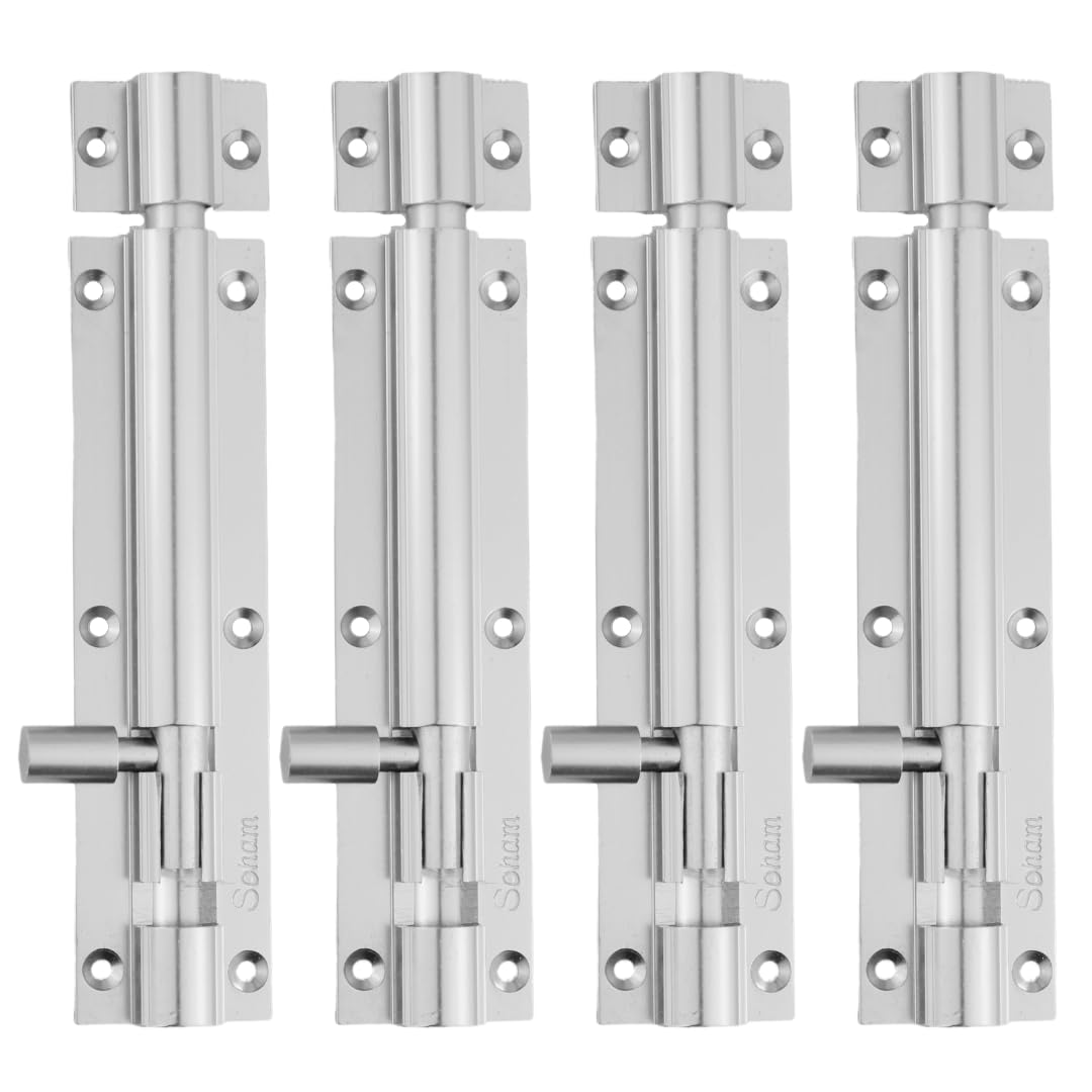 6 inch x 12mm Aluminium Tower Bolt for doors | SS Finish | Pack of 2 | Smooth Movement | Heavy Duty Tower Bolt for Doors | Screws Included (B0C6YKN7HC) Amazon Price History, Amazon Price Tracker