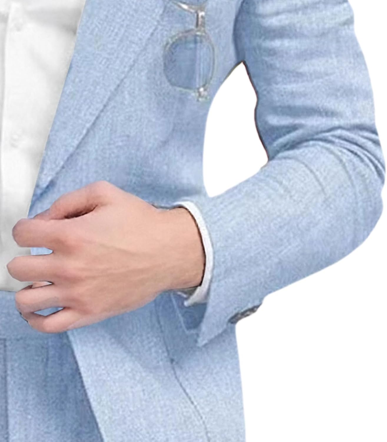 Mens 2 Piece Linen Suits Casual Lightweight One Button Blazer Jacket and Pants Set for Business Wedding Prom Party