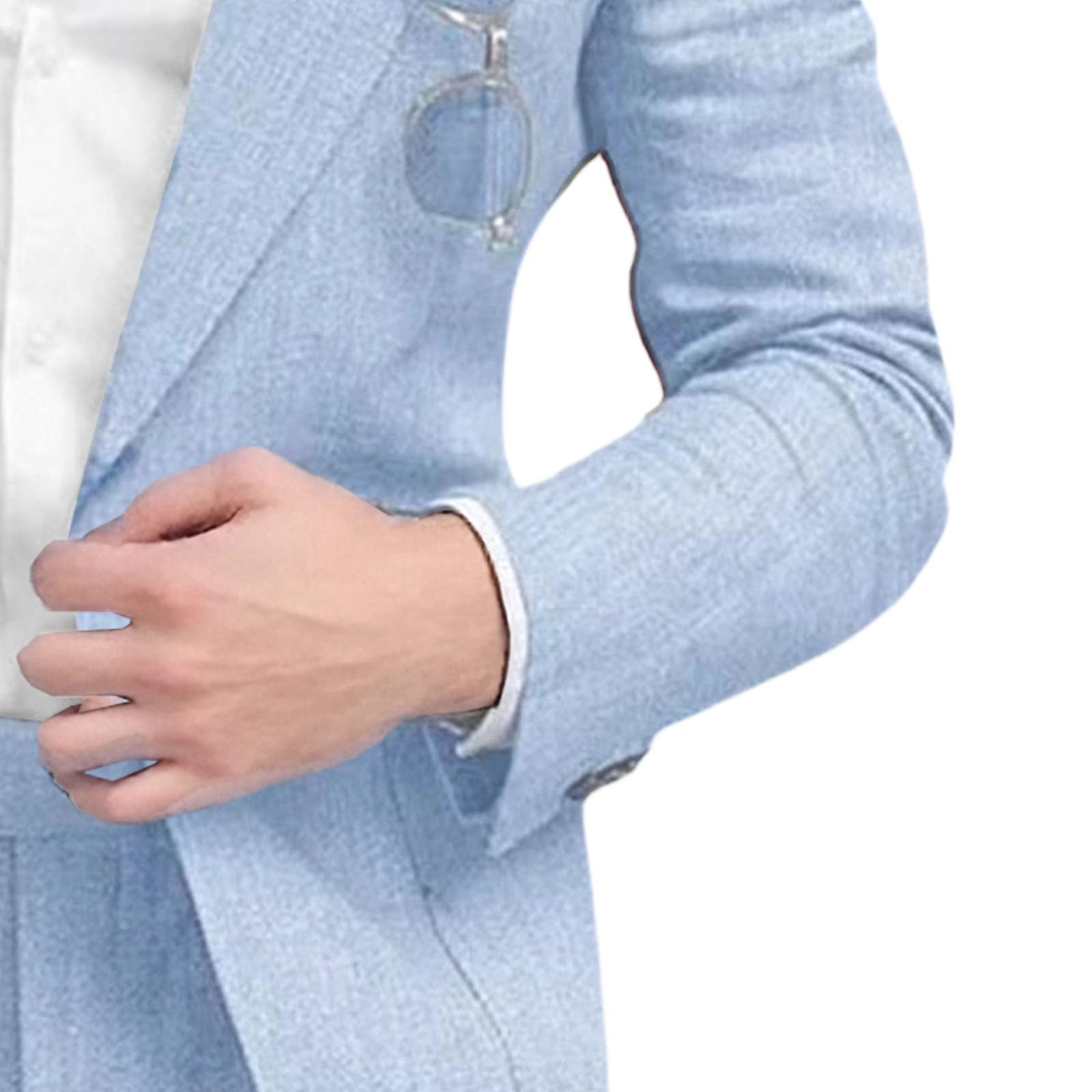 Conjunto de 2 piezas de ajuste regular para hombre, pantalones blazer de ajuste regular para boda, novio, traje de lino para hombre