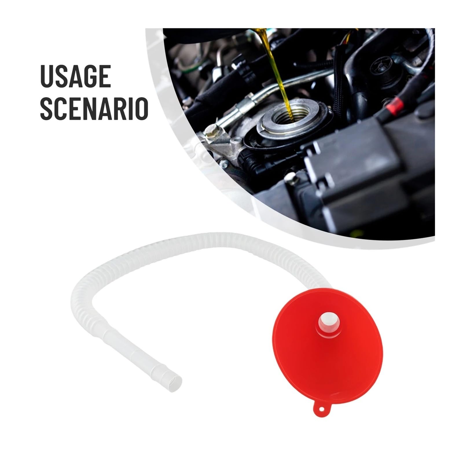 Telescopic Car Funnel Detachable Hose Engine Oil Gas Refueling Tool