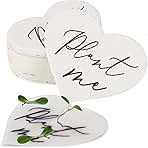 50 Plantable Wildflower Paper, Ecological Heart Shaped Babyshower Favors for Guests - Bridal Funeral Memorial Plantable Gifts NO Cards