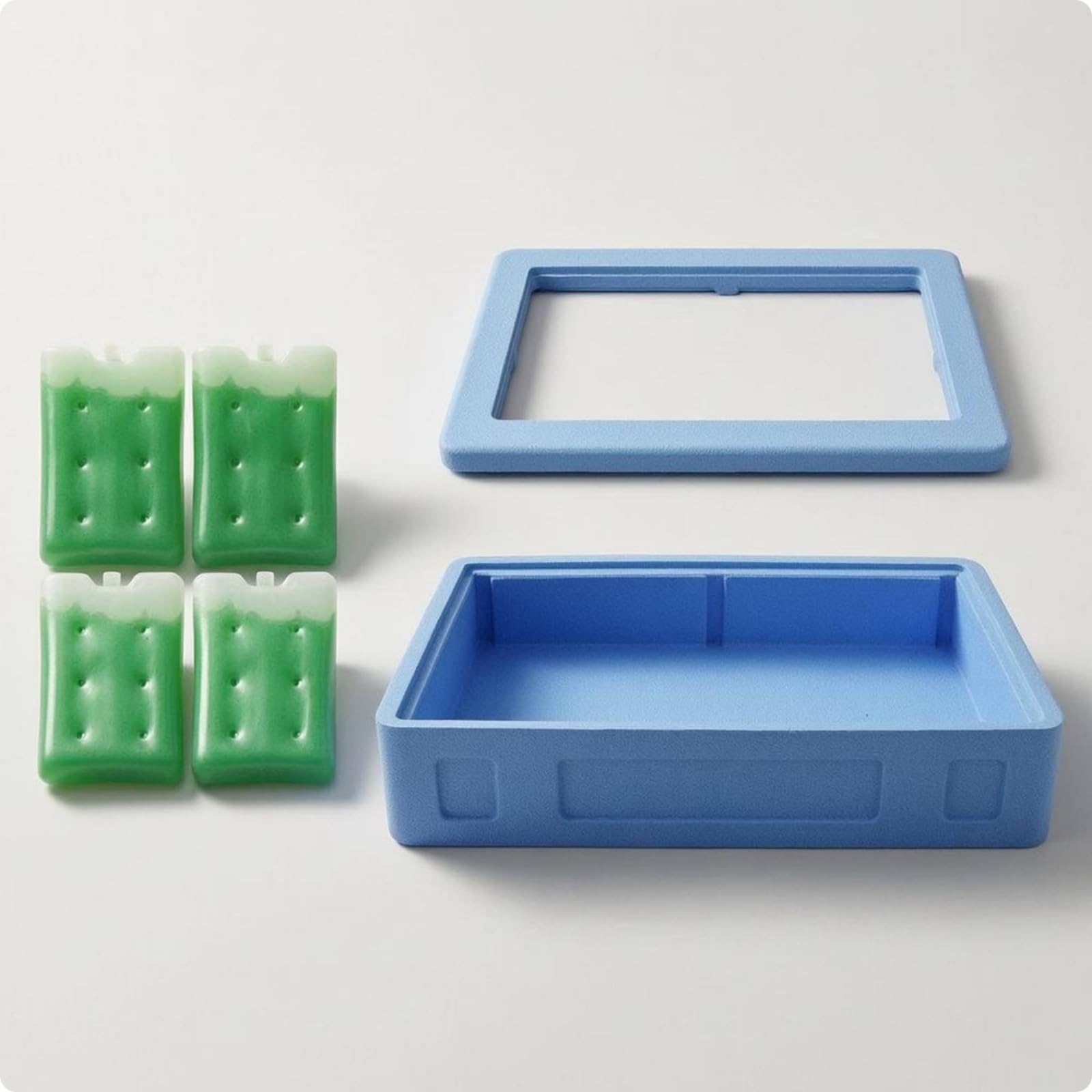 Contenedor Aislado de Transporte Alimentario Caja Térmica Rectangular con Tapa Transparente Laterales Empotradas Estructura de Adecuado para Cocina Catering Buffet Entrega, Azul