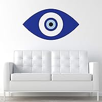 Vista 2 de My Wonderful Walls - Calcomanía de pared azul contra el mal de ojo (tamaño grande)