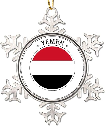 Vista 15 de Adorno de árbol de Navidad de Uzbekistán, bandera de Uzbekistán, novedad de metal, copo de nieve, adornos de Navidad, regalo de bandera nacional