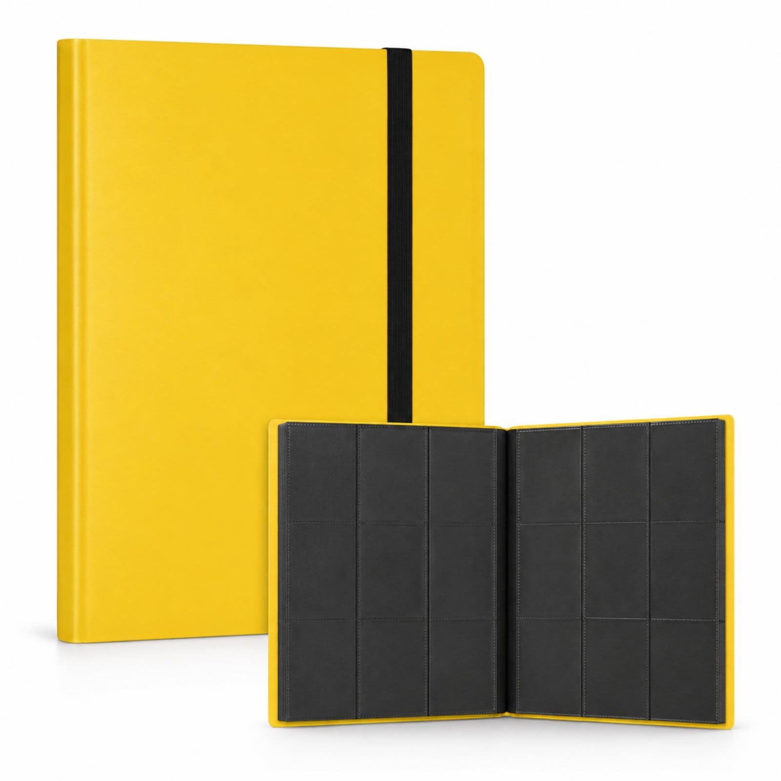 Card Binder,Yellow Waterproof 9-Pocket Design with 540 Storage Slots