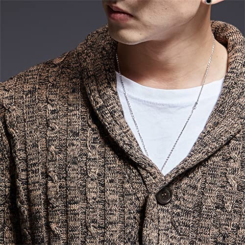 Men Shawl Neck Long-Sleeve Cardigan Sweater Winter Slim Fit Rib Sweaters Outerwear Cable Knit Button Down Cardigan4