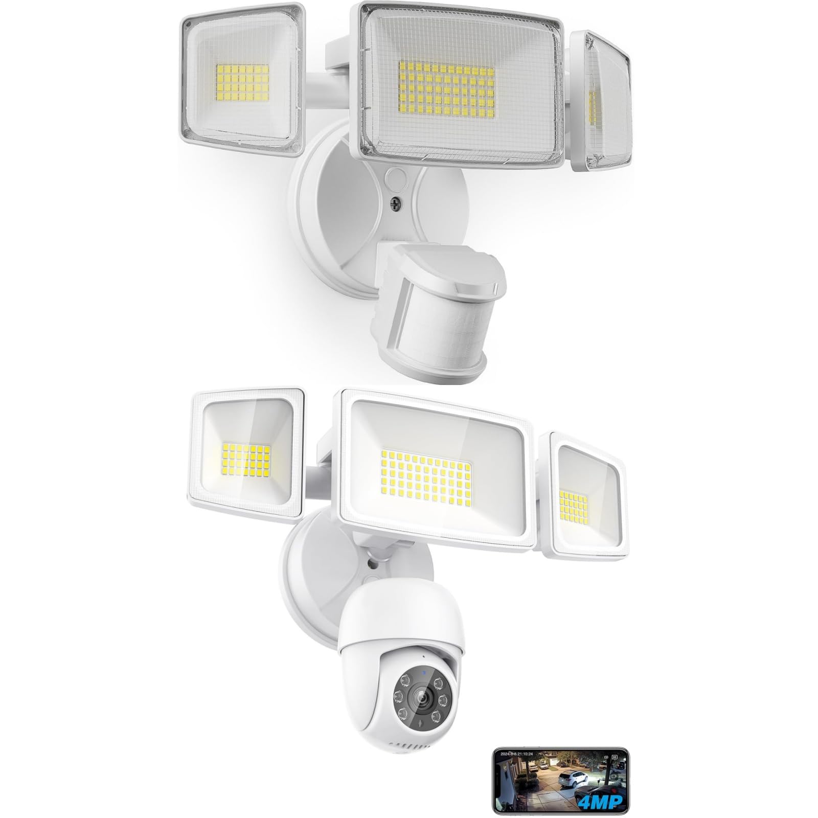 Onforu 75W LED Motion Sensor Lights & Floodlight Camera Outdoor 2K HD 360° Coverage Security Flood Light Cam Wired