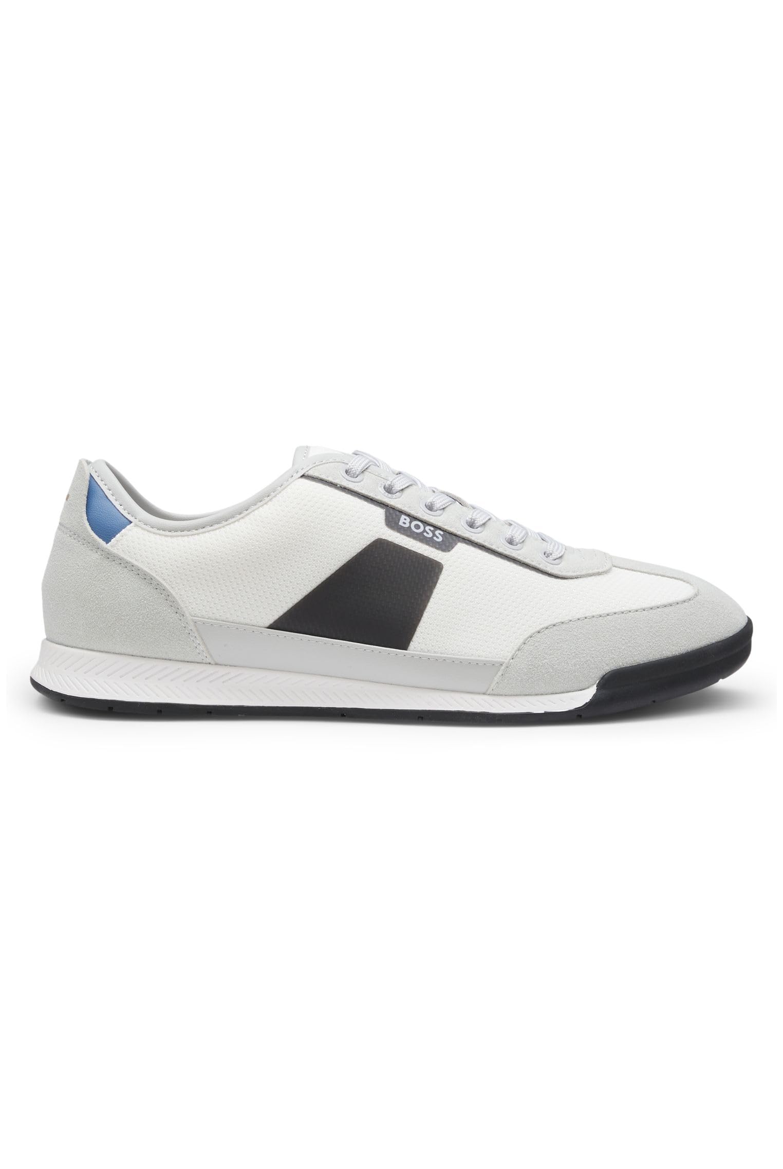 BOSS Mens Nitan Lowp Mixed-Material Trainers with ridged Outsole Size 8