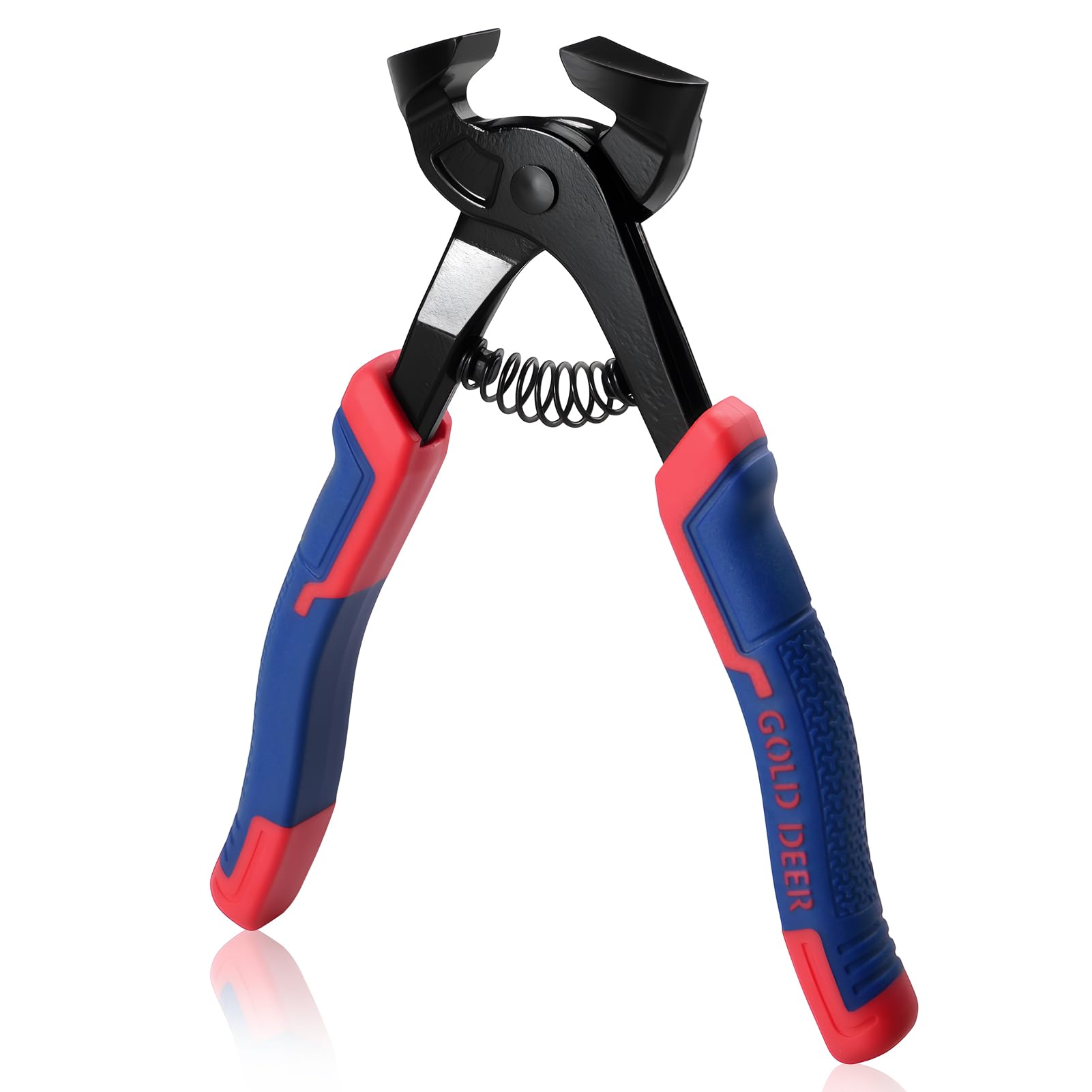 GOLD DEER 7 Inch Tile Nippers Heavy Duty Mosaic Cutter Pliers with Tungsten Carbide Jaws & Spring-Assist Ergonomic Grip for Ceramic Porcelain Glass Mosaic Tiles Professional Tile Working Tool