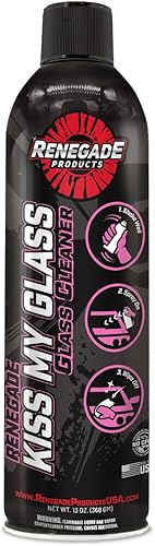 Renegade Products Kiss My Glass - Limpiador de vidrio prémium en aerosol de 13 onzas
