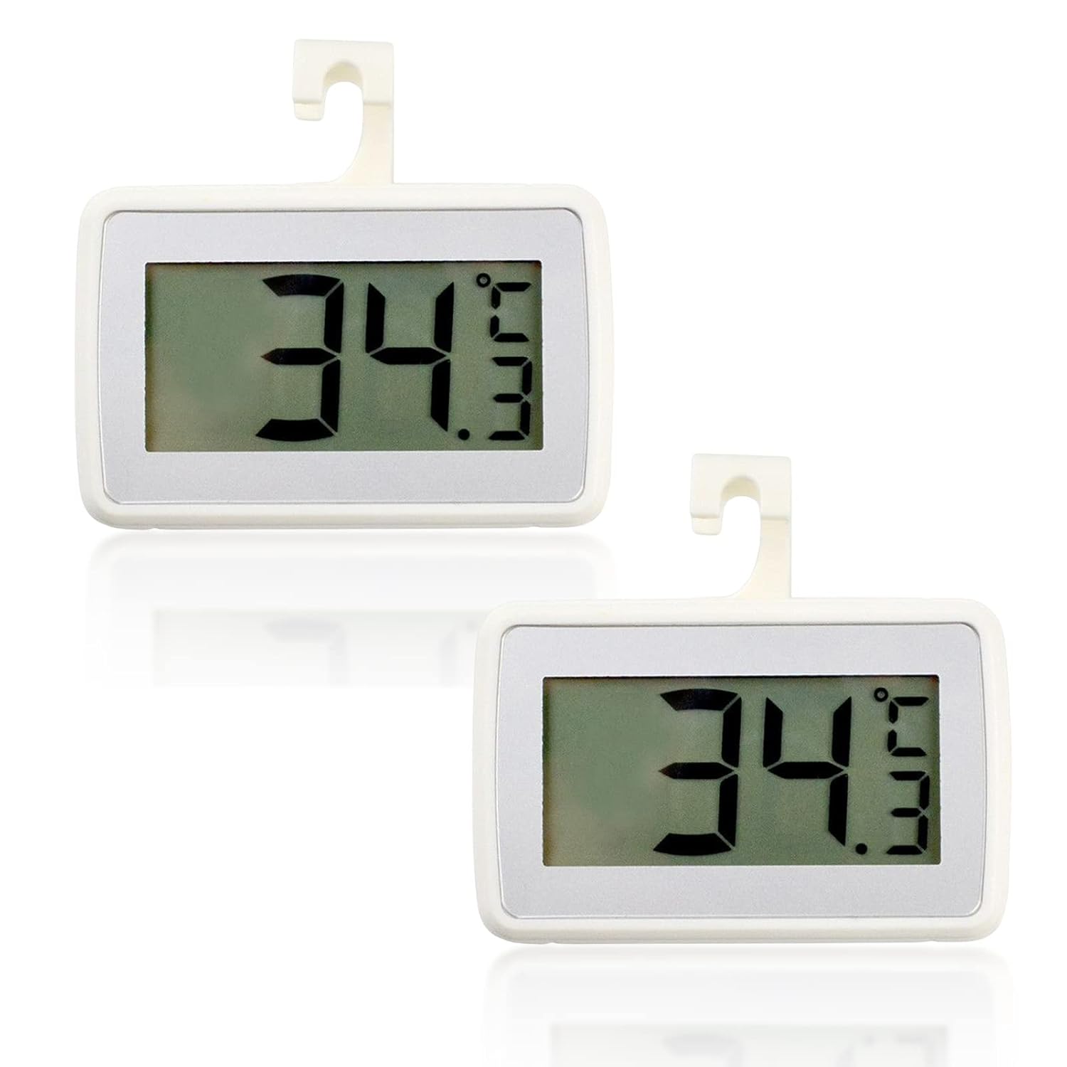 Digital Fridge Thermometer 2 Pcs Readable LCD Display Refrigerator