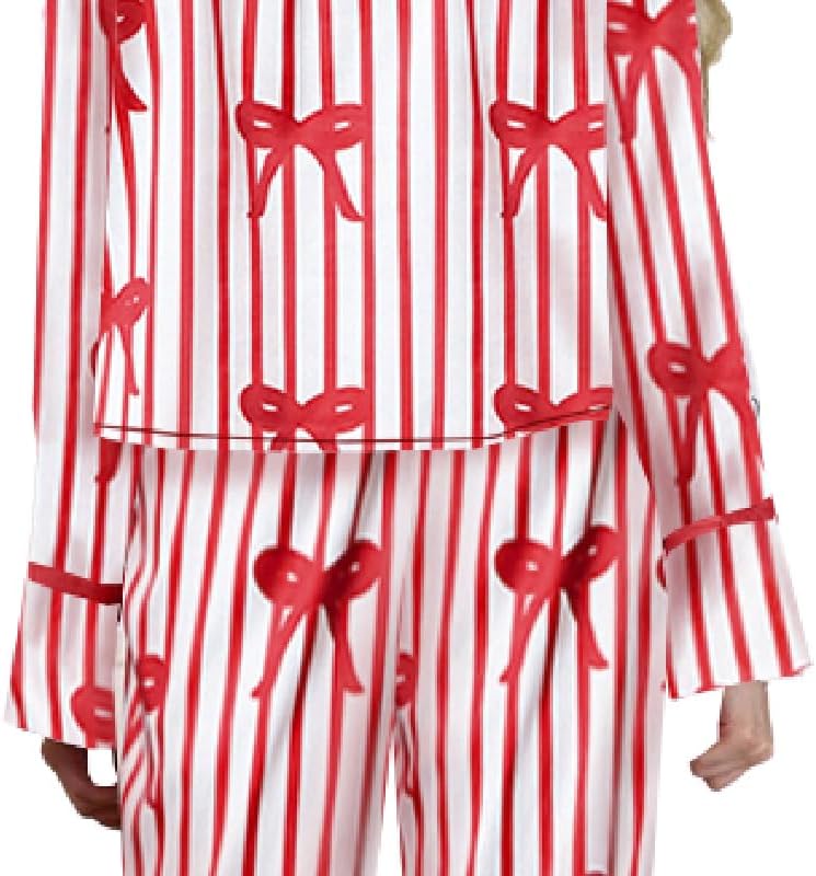 Argeousgor Women Bow Tie Pajamas Satin Silk Heart Print Pajama Set Long Sleeve Button Down Top and Pants Pjs Sleepwear - Image 5