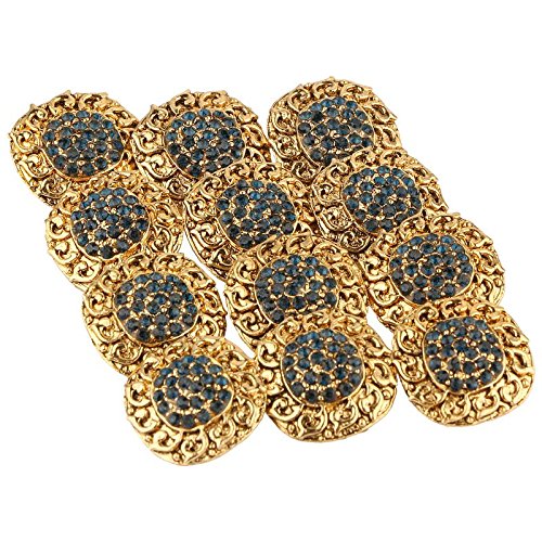 Blue Brass Sherwani Buttons Set for Men-image-0