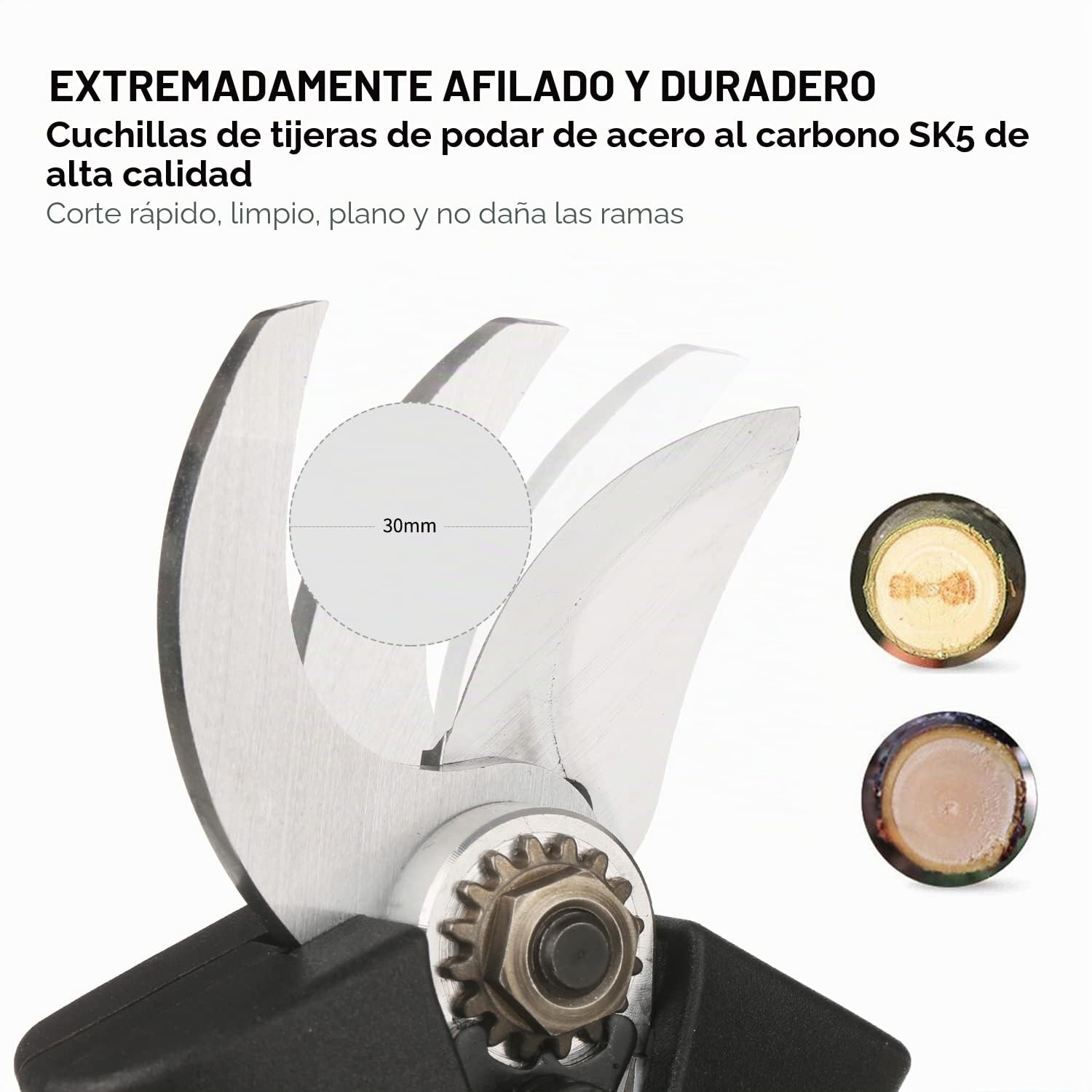 Weytoll Tijeras de Podar Electricas 30mm 800W 21V 2000mAh 2 Baterías Tijeras De Podar Inalámbricas 1.6lb Tijeras de Jardín 7 horas de Trabajo Constante
