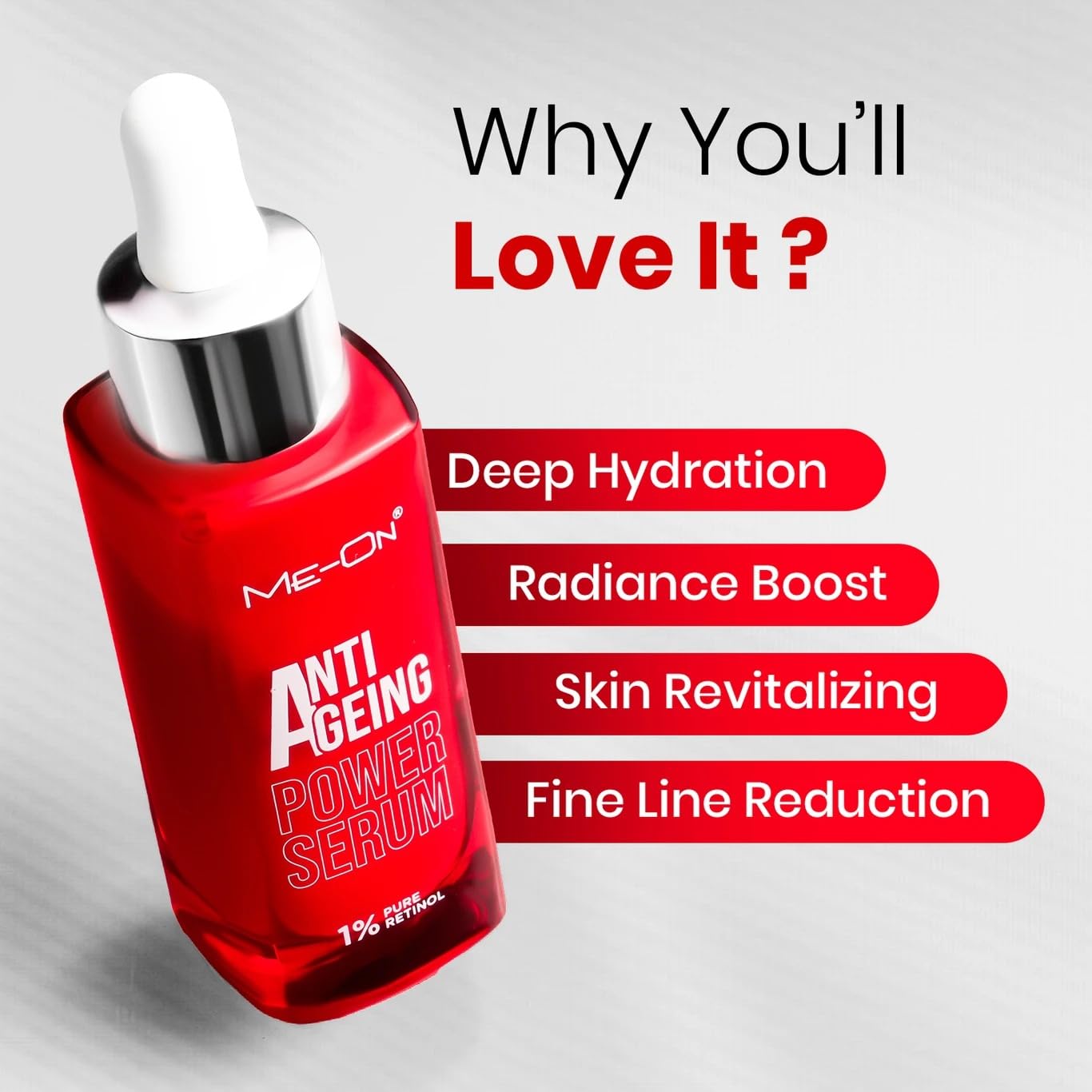 Anti Ageing Power Serum with 1% Retinol for All Skin Types, 30ml