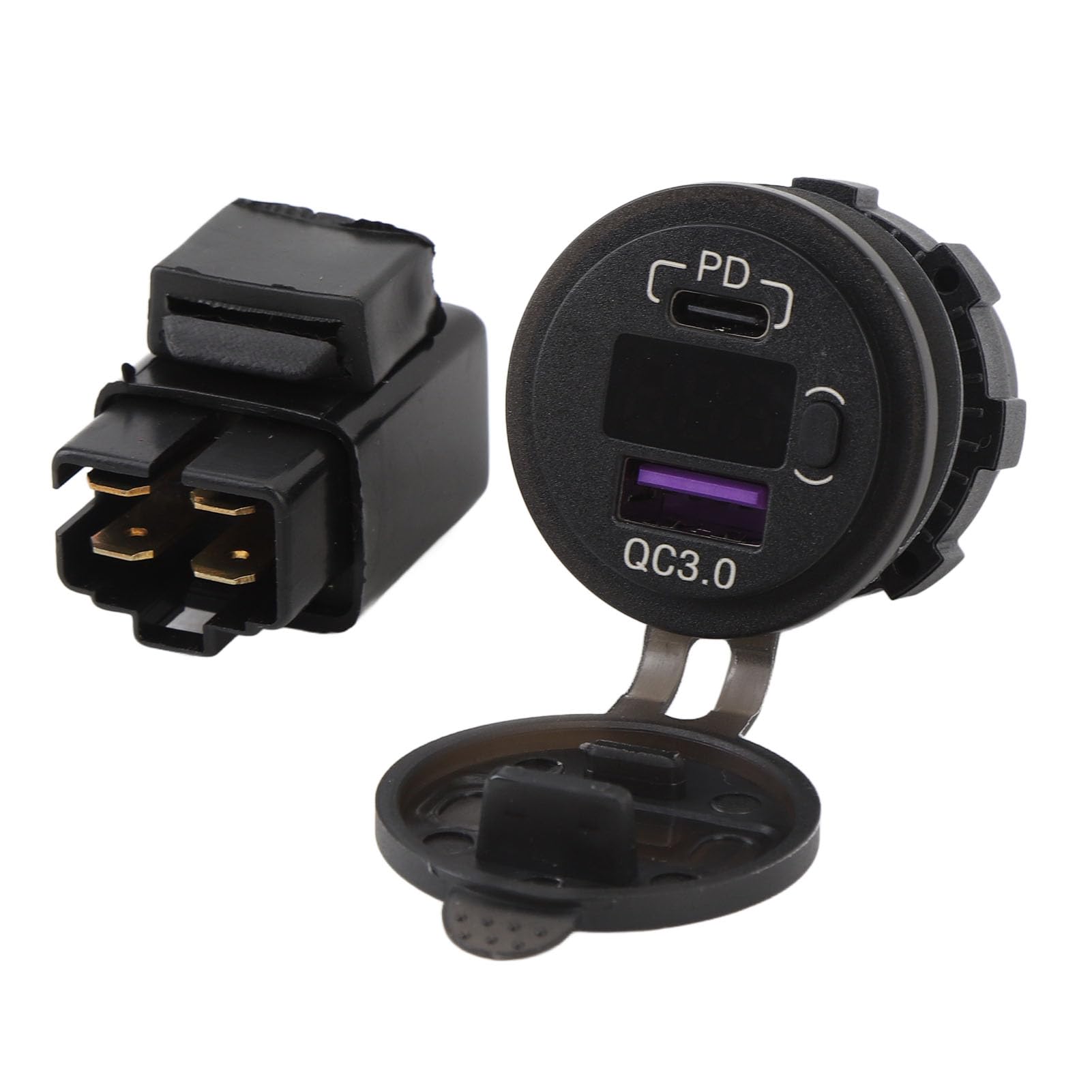 DC12V PD Fast Motorcycle USB Charger for Versys650 Versys1000 VersysX300 USB 3.0, Water