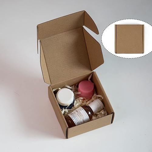 Miniatura 56 de Paquete de 50 cajas de envío pequeñas de 6 x 4 x 1 pulgadas, cajas de cartón corrugado blanco, caja de embalaje de correo móvil Blanco,Negro -,Marrón