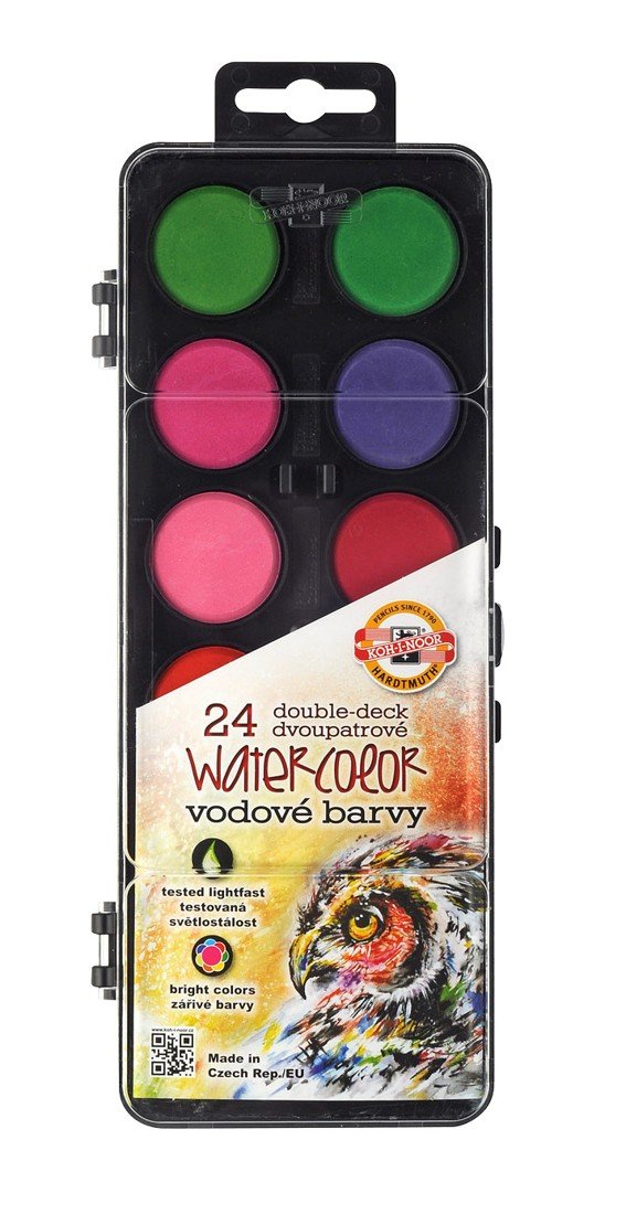 KOH-I-NOOR Double Deck Watercolours Black, Multicoloured