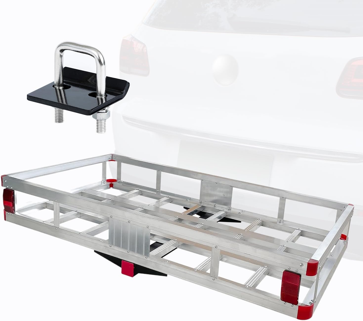 Porte-bagages d'attelage pliable de 500 lb avec stabilisateur
