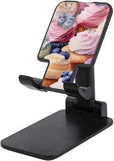 Cupcakes with Blueberry Cell Phone Stand for Desk Phone Holder Mount | Foldable Adjustable Height Portable Office Accessories for Tablet